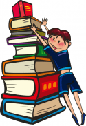 boy with stack of books